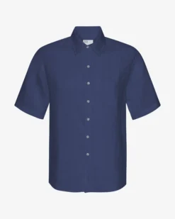 Linen SS Shirt - Petrol Blue