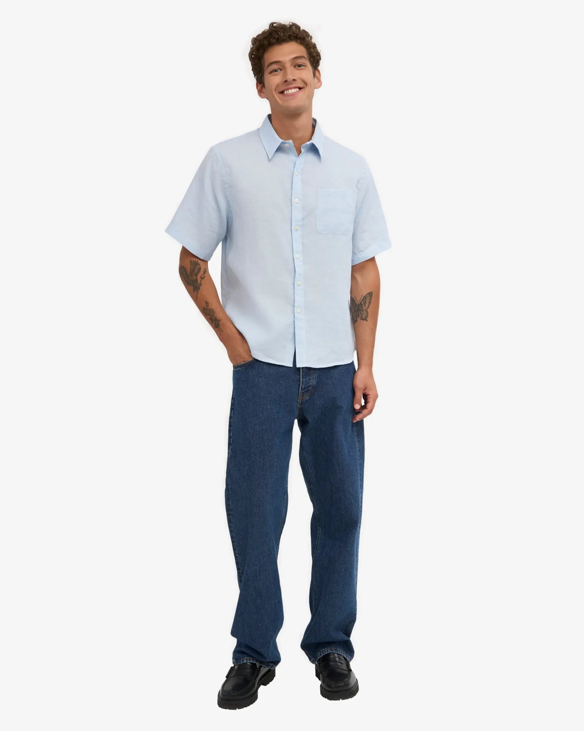 Linen SS Shirt - Polar Blue