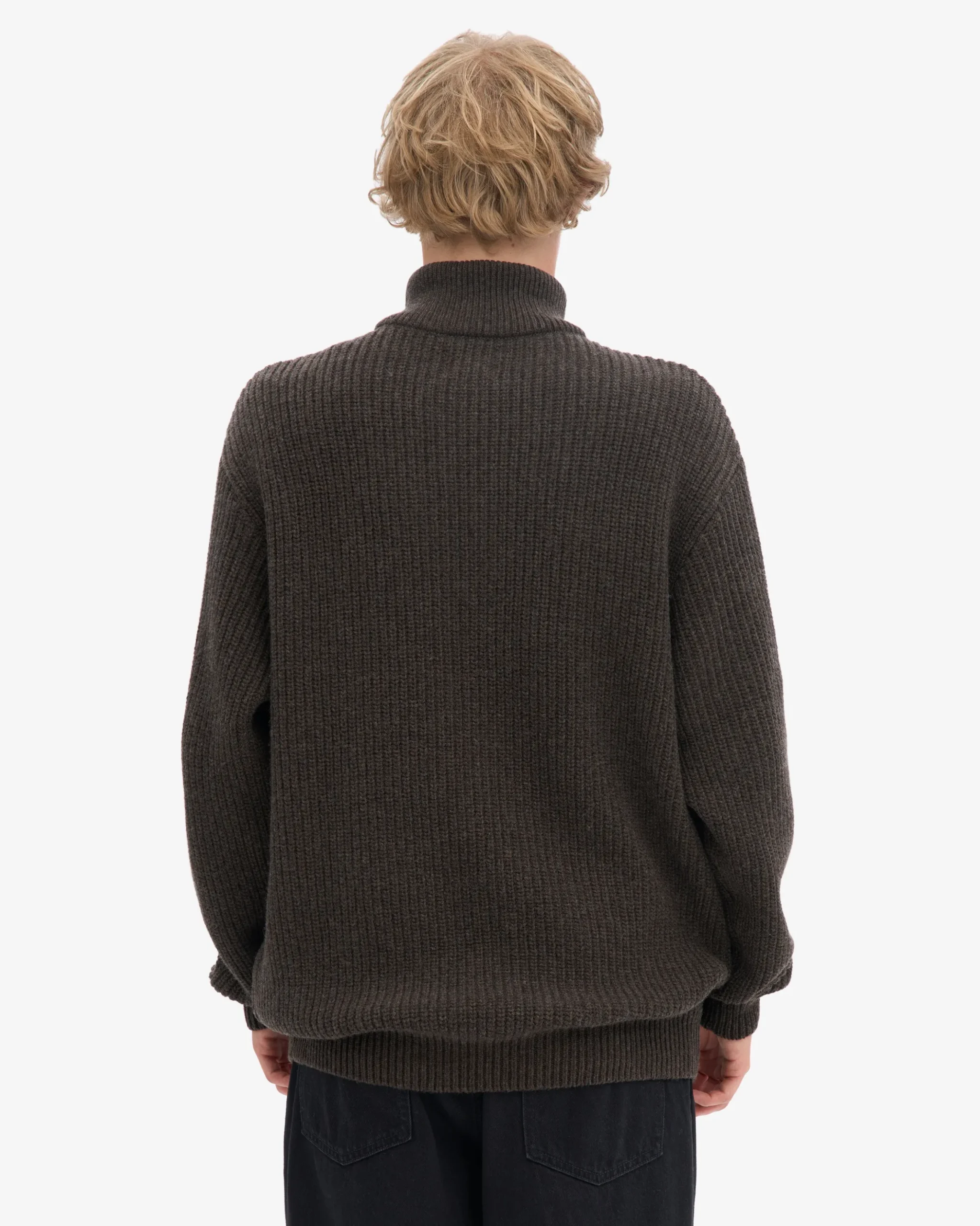 Merino Quarter Zip - Coffee Brown