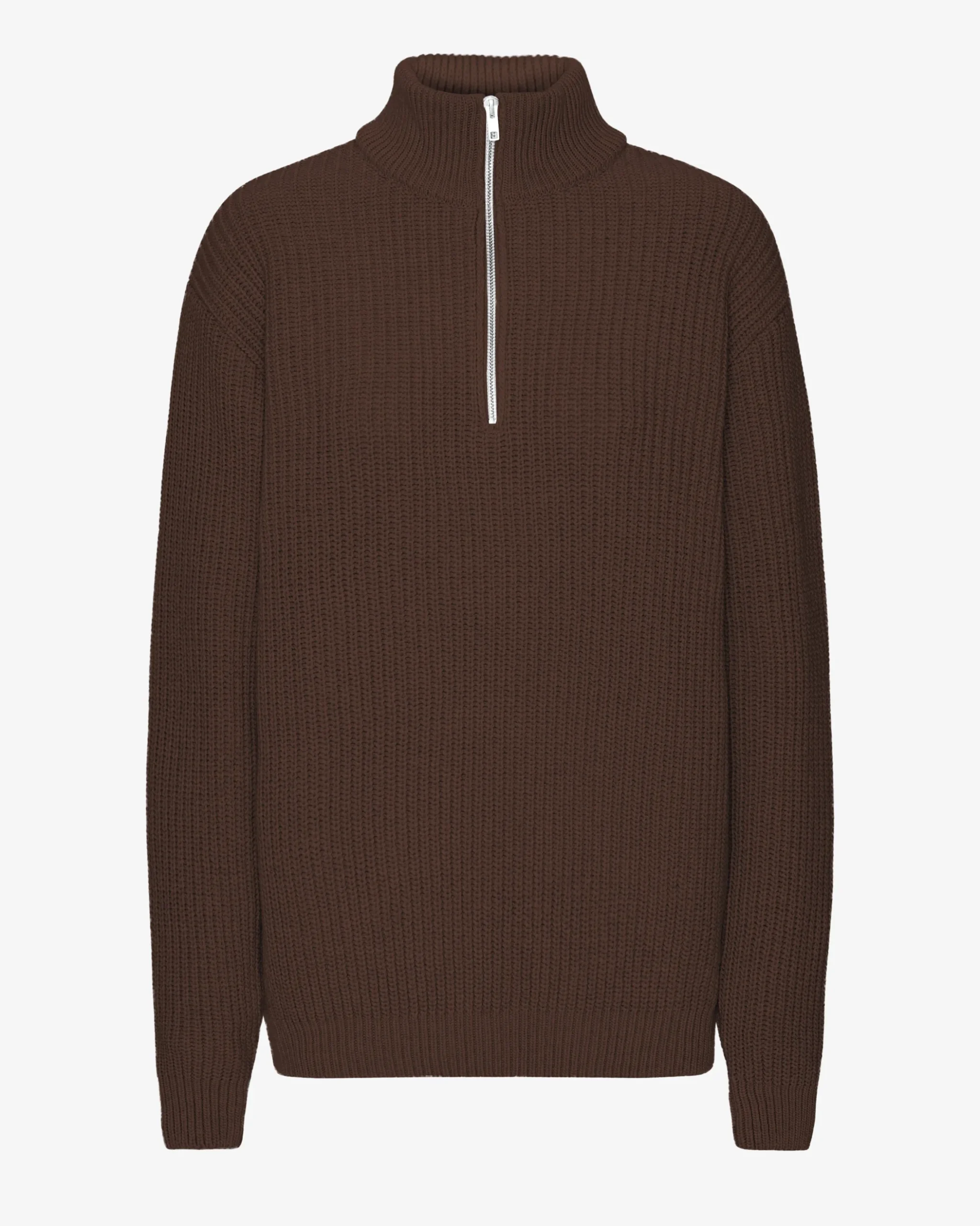 Merino Quarter Zip - Coffee Brown