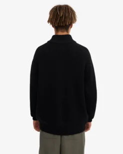 Merino Quarter Zip - Deep Black