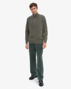 Merino Quarter Zip - Dusty Olive