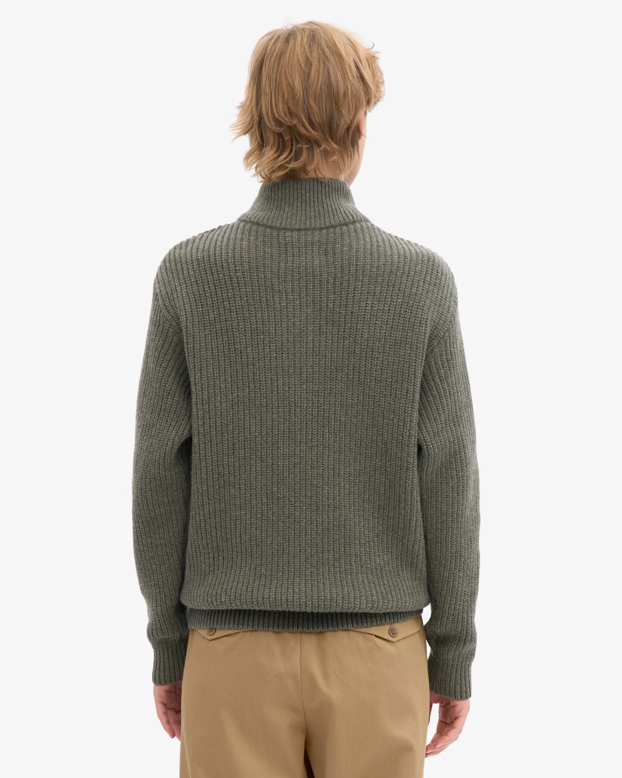 Merino Quarter Zip - Dusty Olive