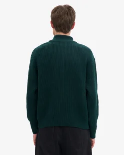 Merino Quarter Zip - Emerald Green