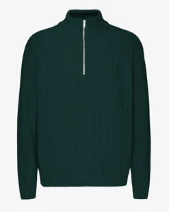 Merino Quarter Zip - Emerald Green