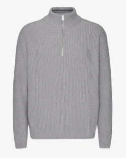 Merino Quarter Zip - Heather Grey