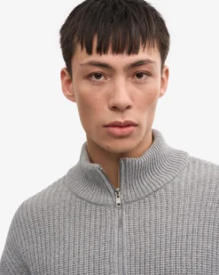 Merino Quarter Zip - Heather Grey