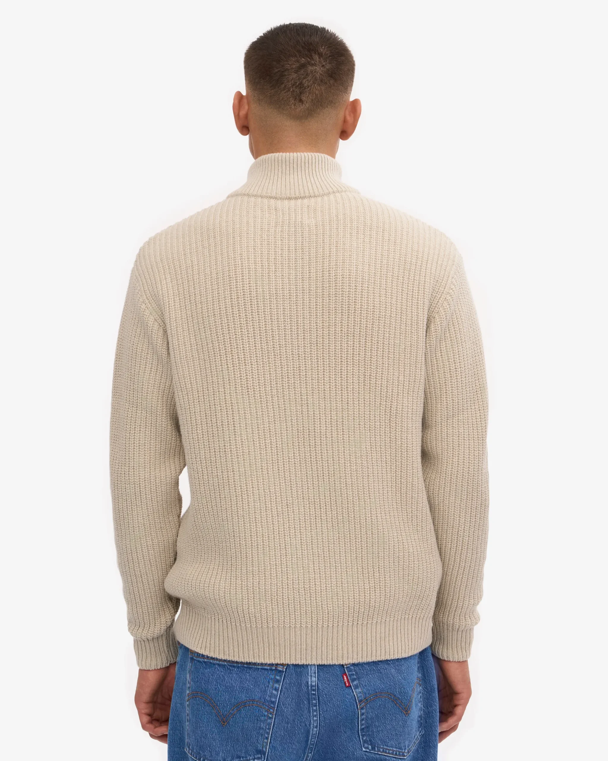 Merino Quarter Zip - Ivory White