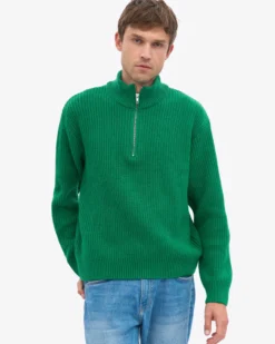 Merino Quarter Zip - Kelly Green