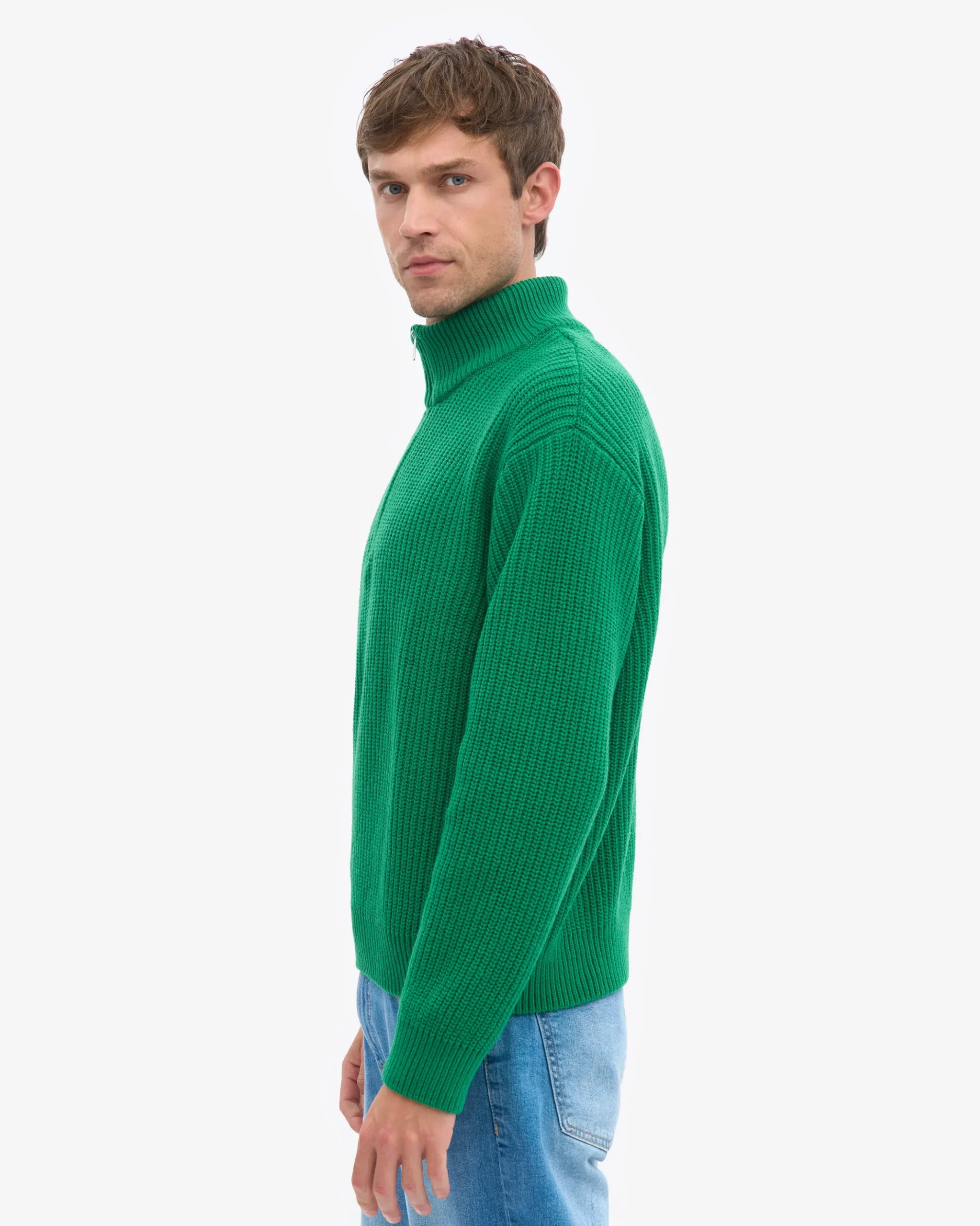Merino Quarter Zip - Kelly Green