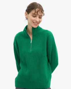 Merino Quarter Zip - Kelly Green