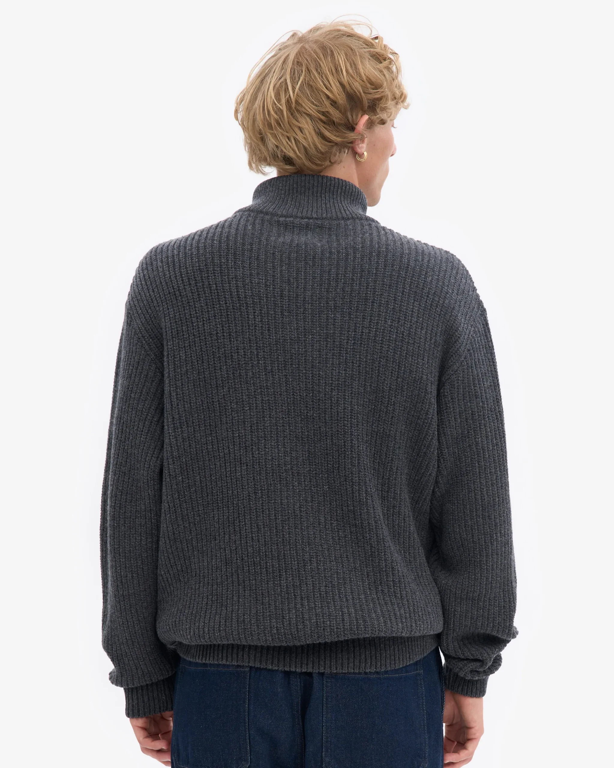 Merino Quarter Zip - Lava Grey