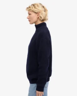 Merino Quarter Zip - Navy Blue