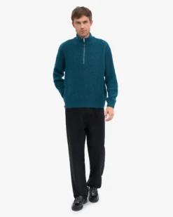 Merino Quarter Zip - Ocean Green
