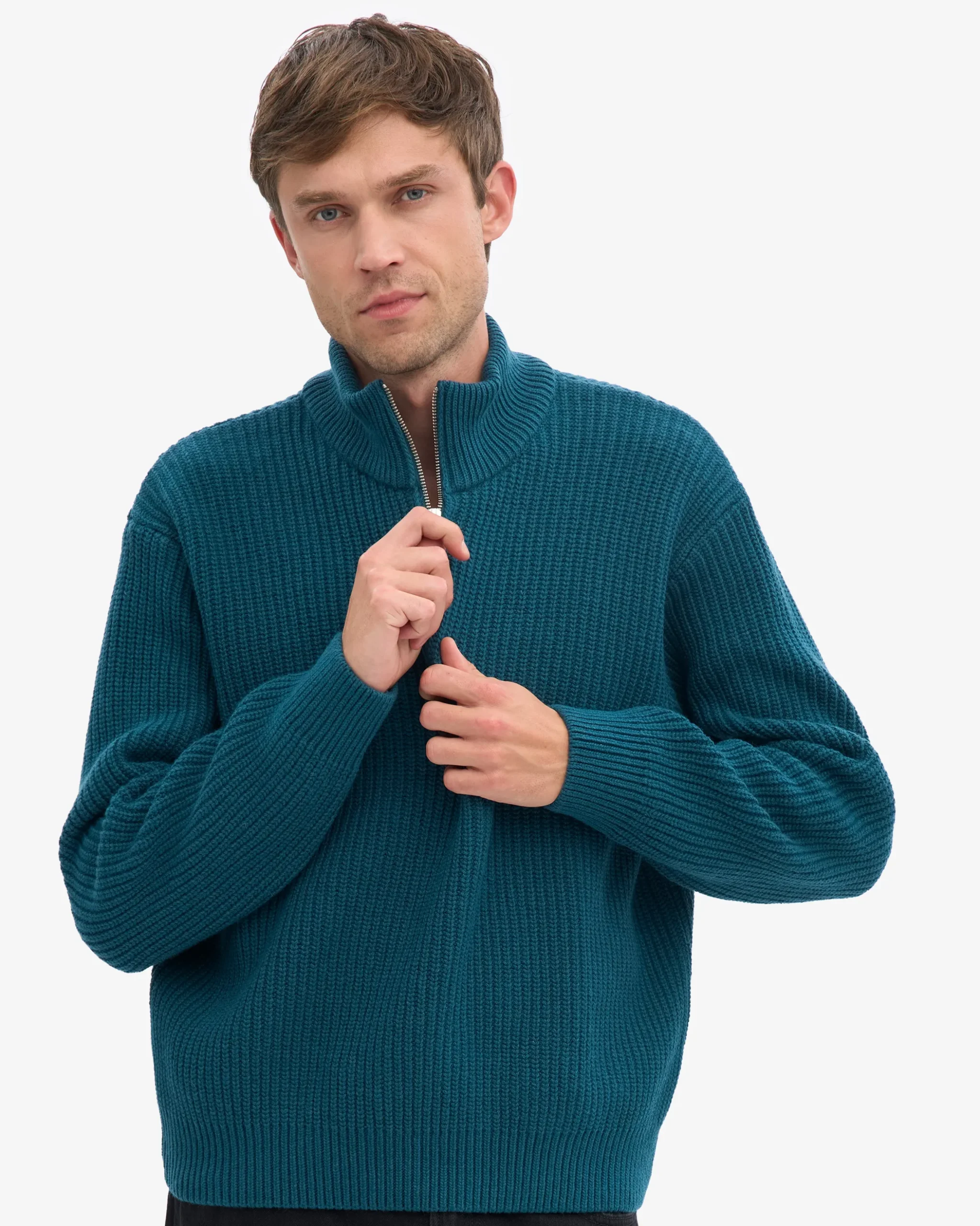 Merino Quarter Zip - Ocean Green