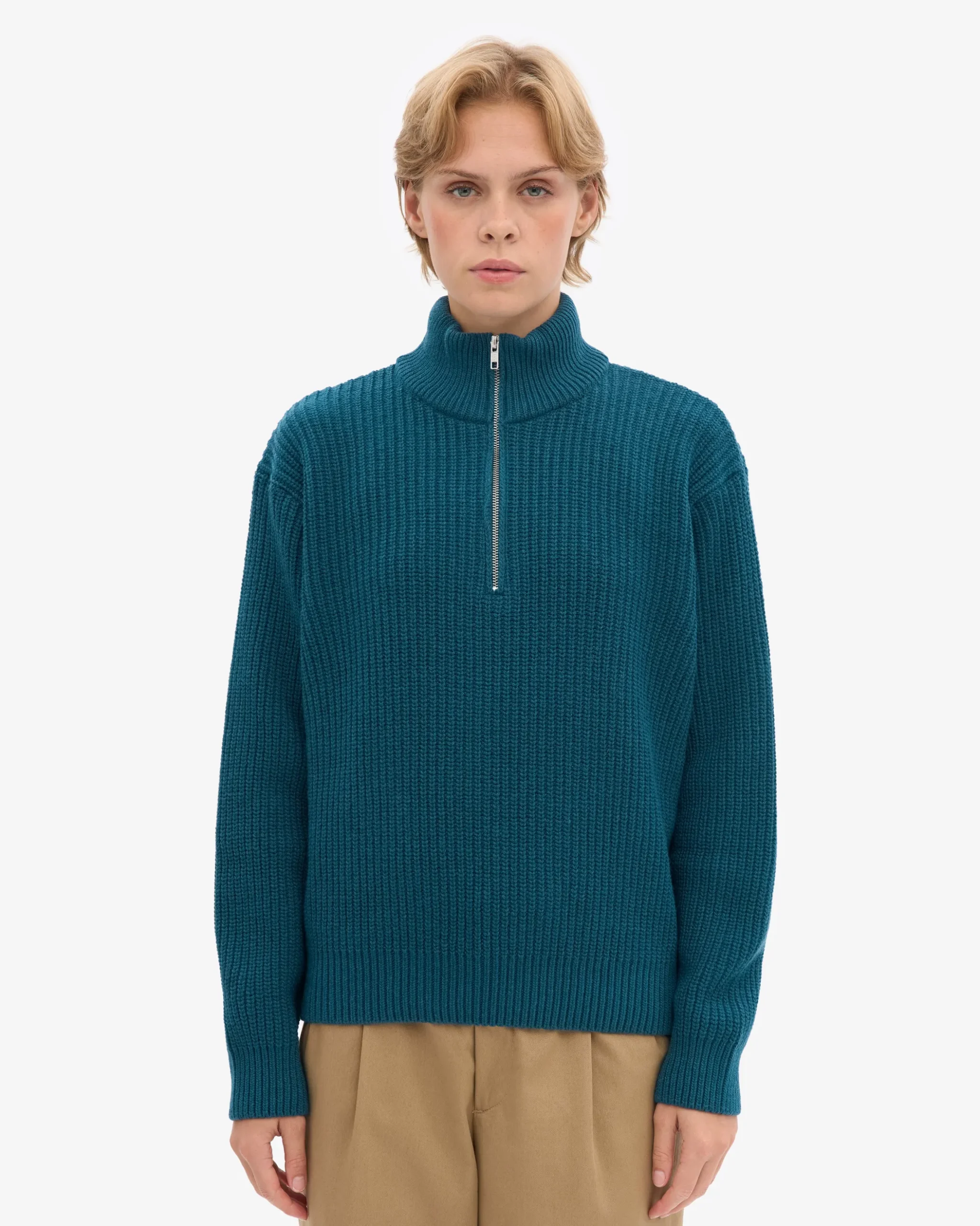 Merino Quarter Zip - Ocean Green