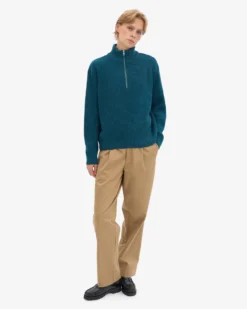 Merino Quarter Zip - Ocean Green