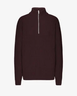 Merino Quarter Zip - Oxblood Red