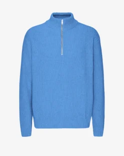 Merino Quarter Zip - Pacific Blue