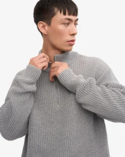 Merino Quarter Zip - Petrol Blue
