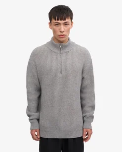Merino Quarter Zip - Petrol Blue