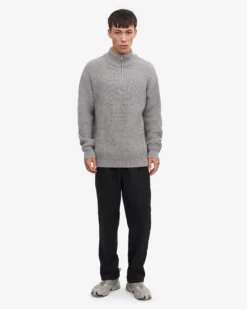 Merino Quarter Zip - Petrol Blue