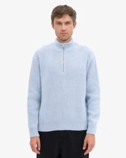 Merino Quarter Zip - Polar Blue