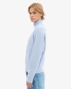 Merino Quarter Zip - Polar Blue