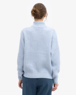 Merino Quarter Zip - Polar Blue