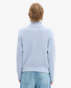 Merino Quarter Zip - Polar Blue