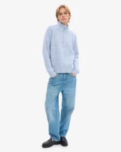 Merino Quarter Zip - Polar Blue