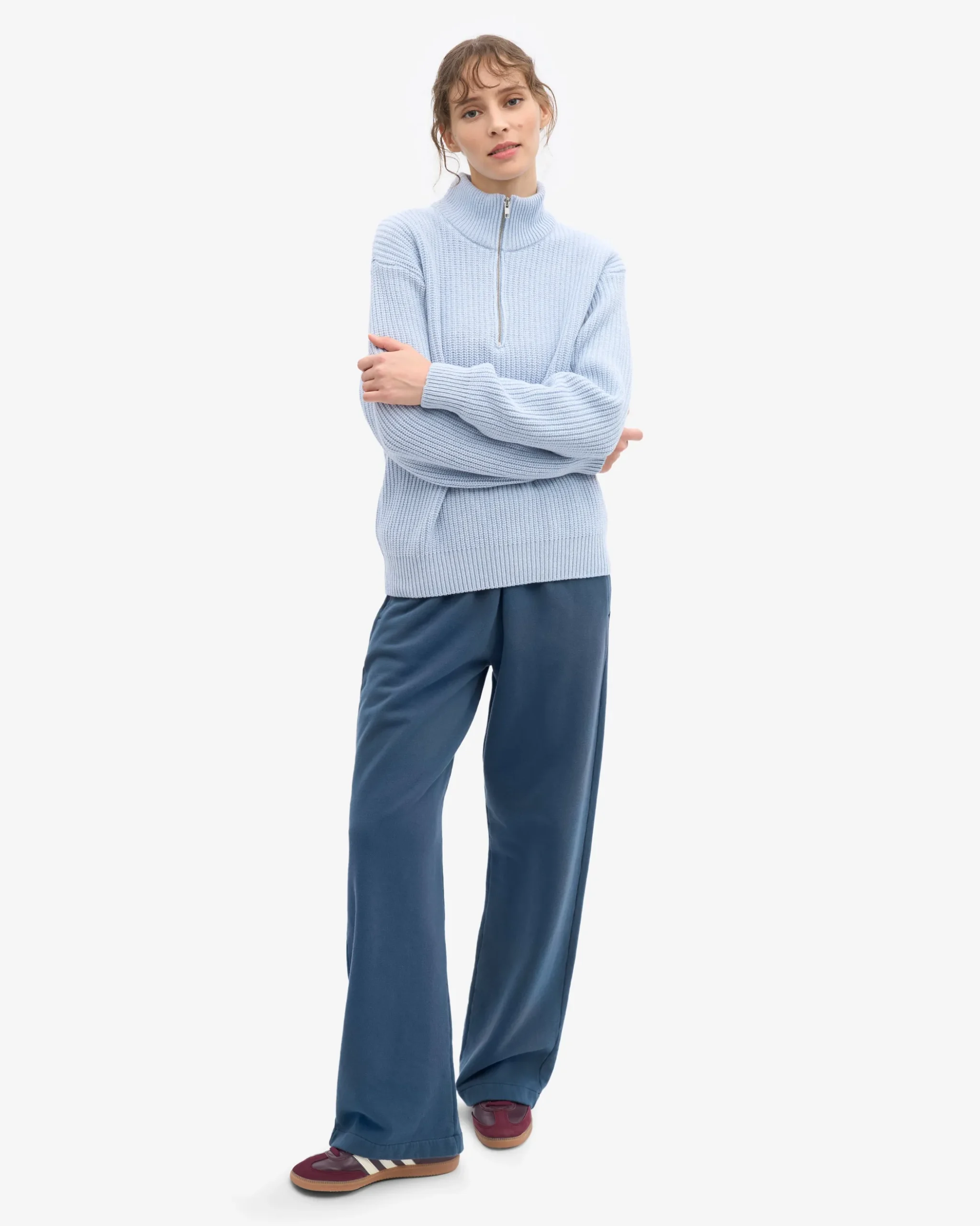Merino Quarter Zip - Polar Blue