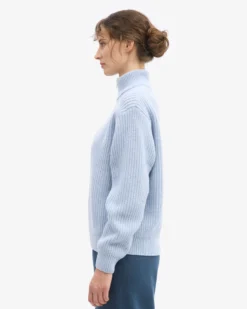 Merino Quarter Zip - Polar Blue
