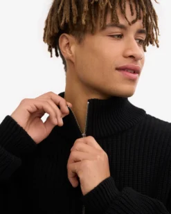 Merino Quarter Zip - Snow Melange