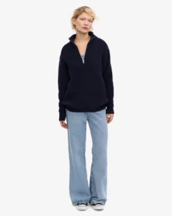 Merino Quarter Zip - Snow Melange