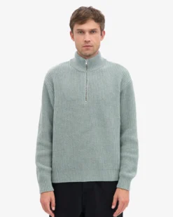 Merino Quarter Zip - Steel Blue