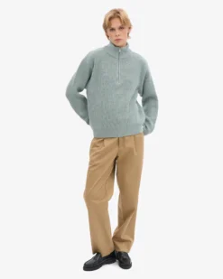 Merino Quarter Zip - Steel Blue