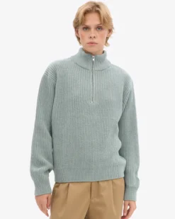 Merino Quarter Zip - Steel Blue