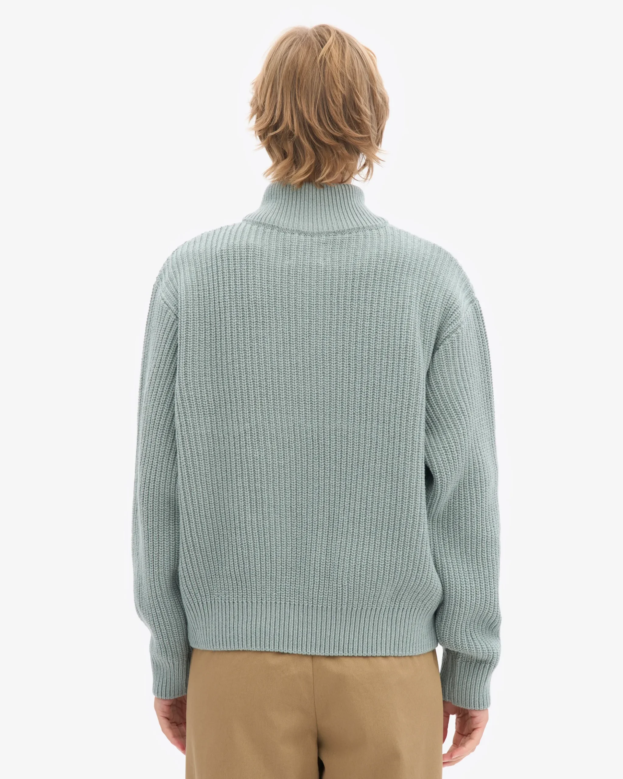 Merino Quarter Zip - Steel Blue