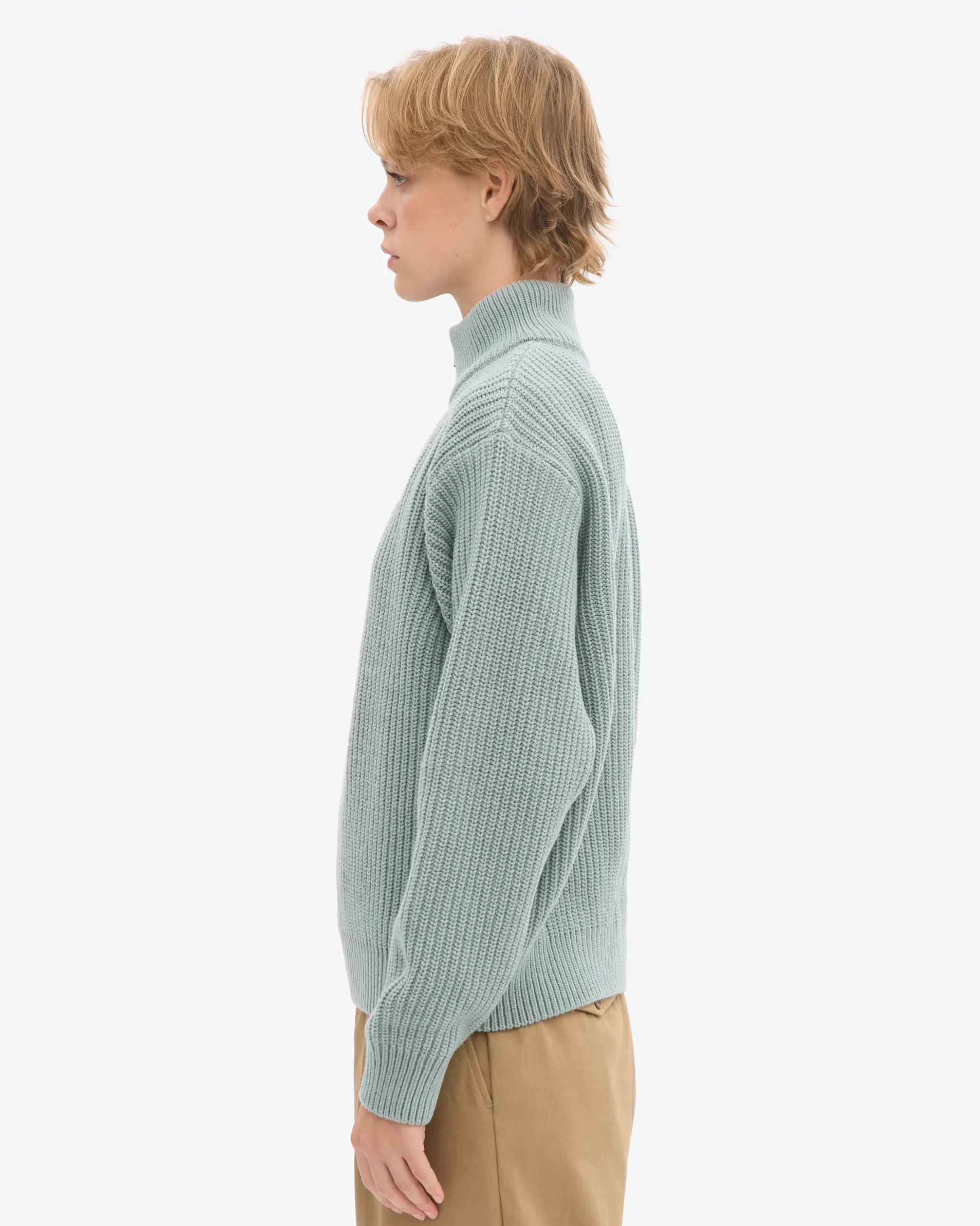 Merino Quarter Zip - Steel Blue