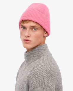 Merino Wool Beanie - Bubblegum Pink