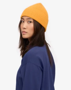 Merino Wool Beanie - Burned Yellow