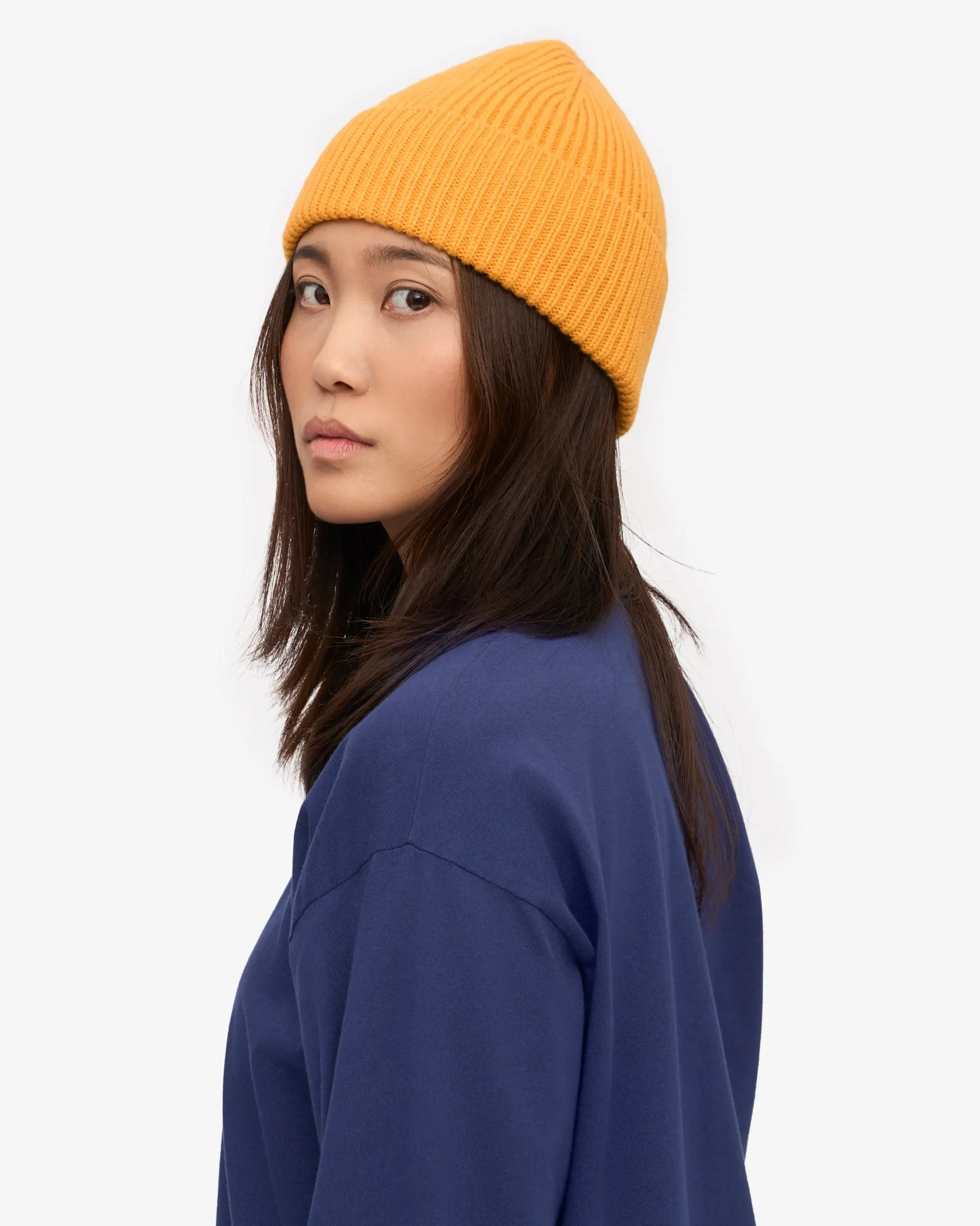 Merino Wool Beanie - Burned Yellow