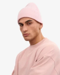Merino Wool Beanie - Faded Pink