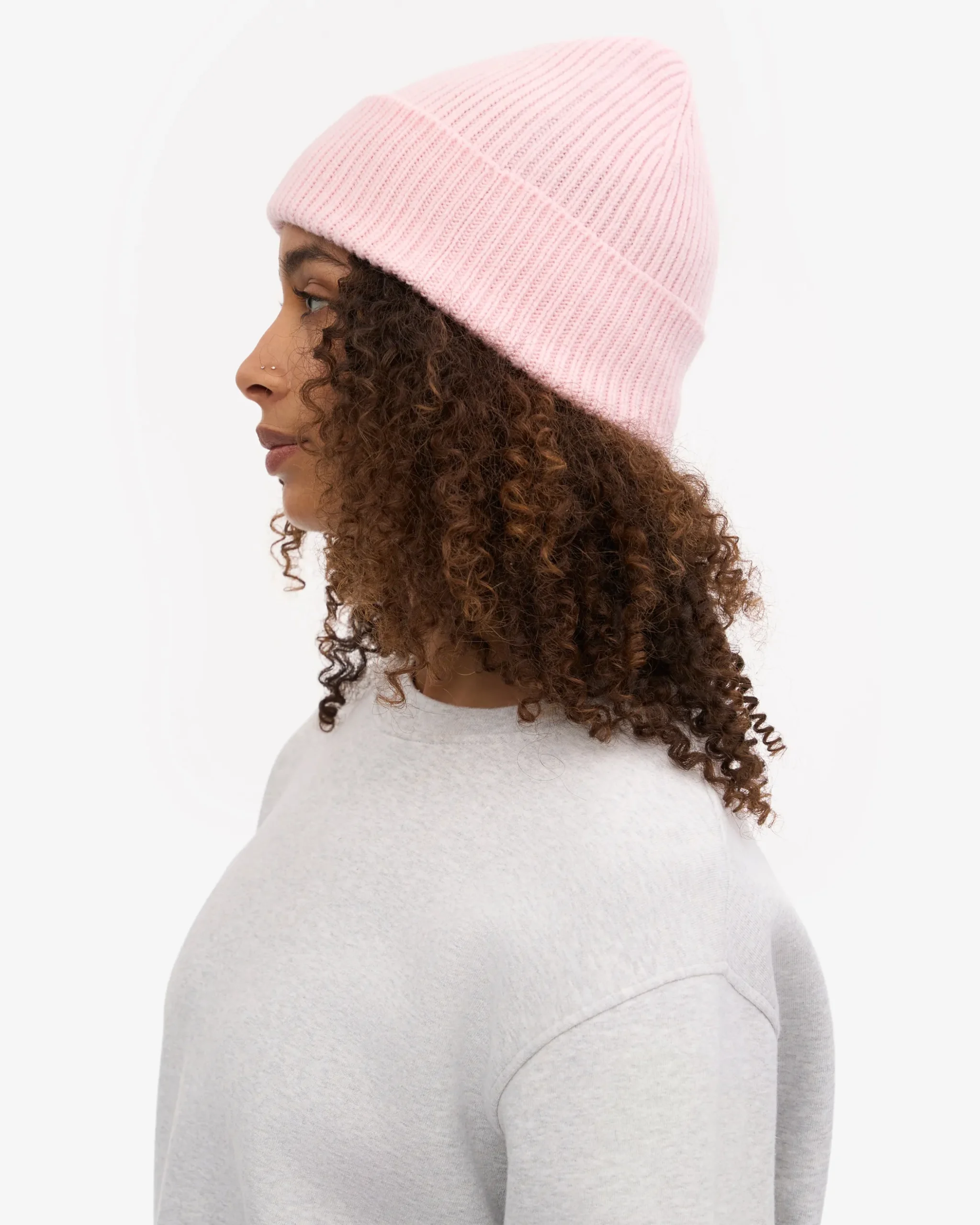 Merino Wool Beanie - Faded Pink