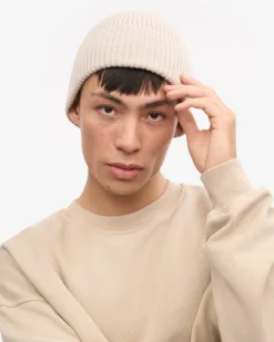 Merino Wool Beanie - Ivory White