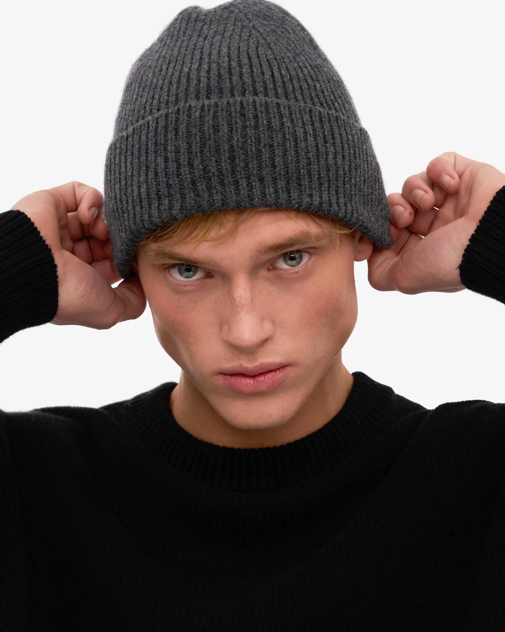 Merino Wool Beanie - Lava Grey