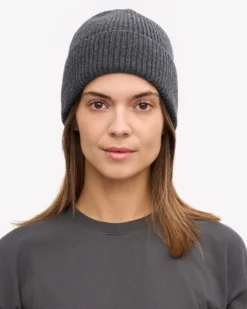 Merino Wool Beanie - Lava Grey