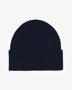 Merino Wool Beanie - Navy Blue