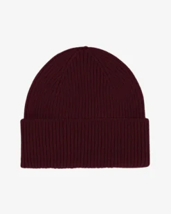Merino Wool Beanie - Oxblood Red